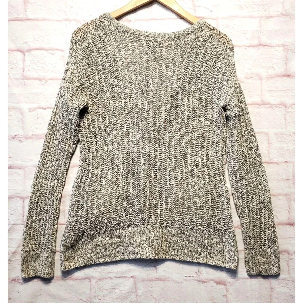 American Eagle Outfitters Cardigan Sweater Womens Small Beige Marled Knit Button